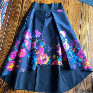 Milly Floral High-Low Skirt
